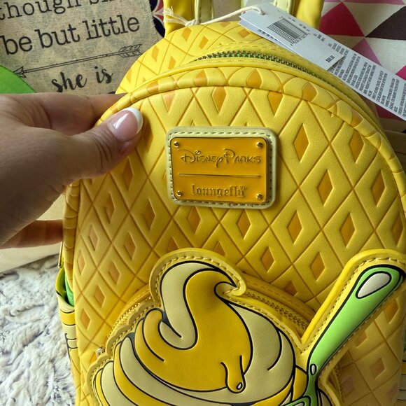 DISNEY PARKS - Loungefly DISNEY EATS Yellow Dole Whip Mini Backpack - Picture 3 of 7